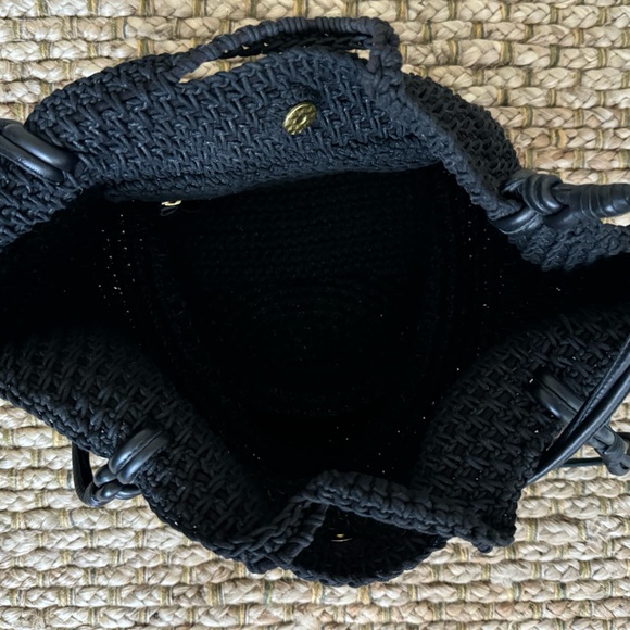 CLEOBELLA CROCHET LEATHER BASKET BAG•BLACK - Picture 5 of 10